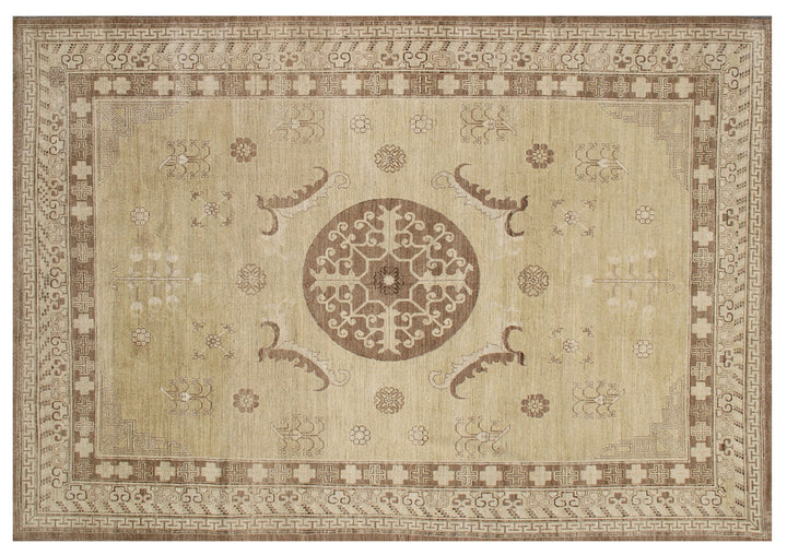 Ariana Samarkand Medallion Design Hand-Knotted Wool Area Rug
