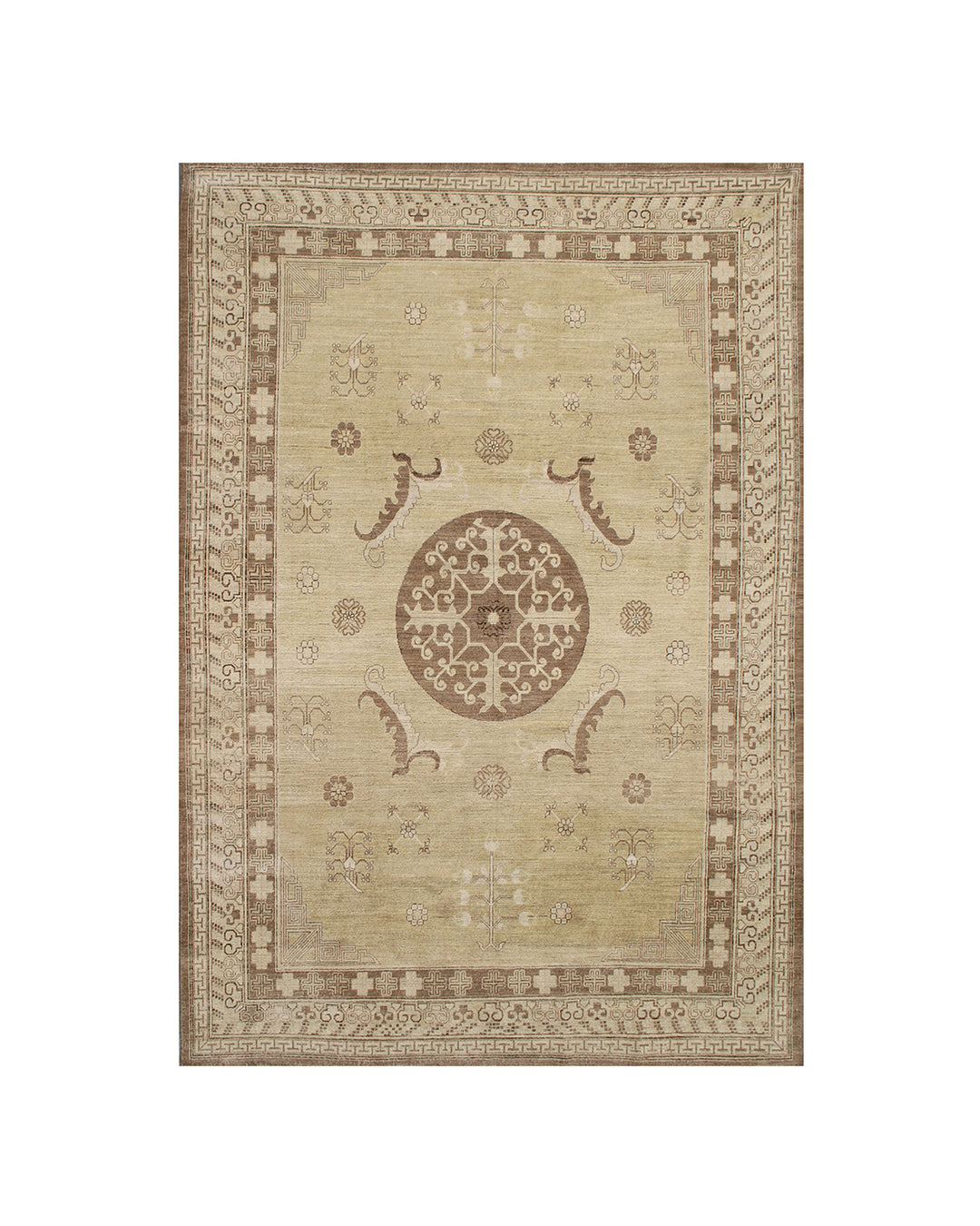 Ariana Samarkand Medallion Design Hand-Knotted Wool Area Rug