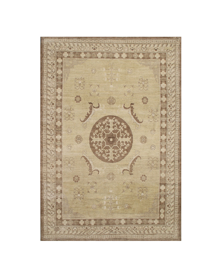 Ariana Samarkand Medallion Design Hand-Knotted Wool Area Rug