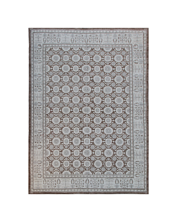 9'x12' Ariana Traditional Tabriz Design Rug – Brown & Ivory Haji Jalili Inspired Masterpiece