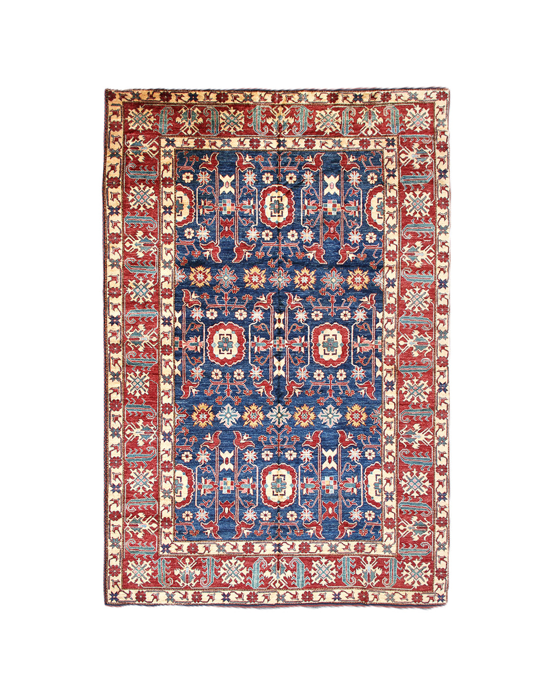 9'x12' Colorful Red & Blue | Caucasian Rug | Ariana Hazara Rug