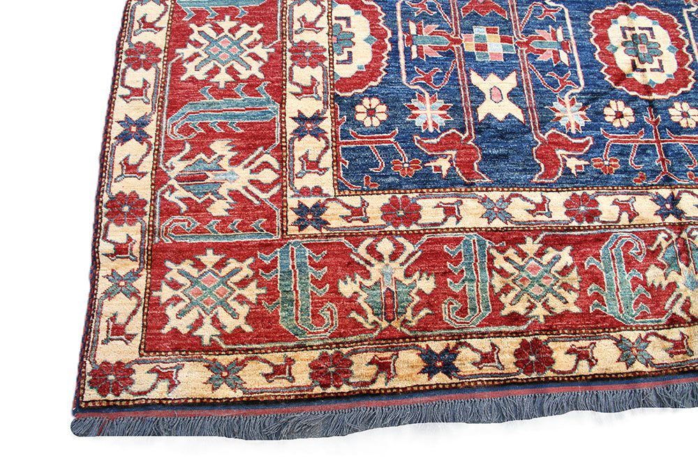 9'x12' Colorful Red & Blue | Caucasian Rug | Ariana Hazara Rug