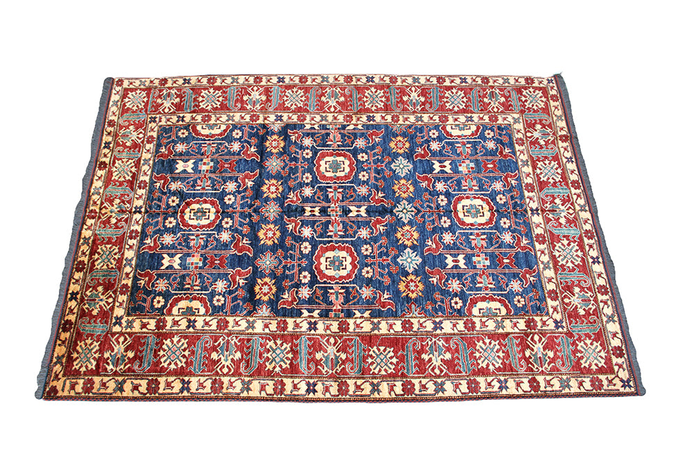 9'x12' Colorful Red & Blue | Caucasian Rug | Ariana Hazara Rug