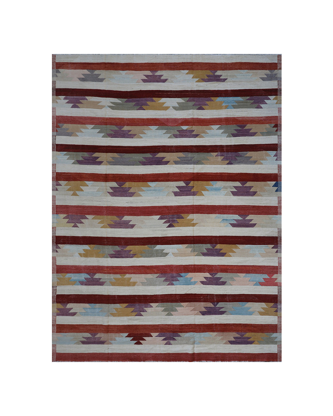 9'x12' Colorful Woven Kilim Rug | Geometric Ariana Kilim Rug