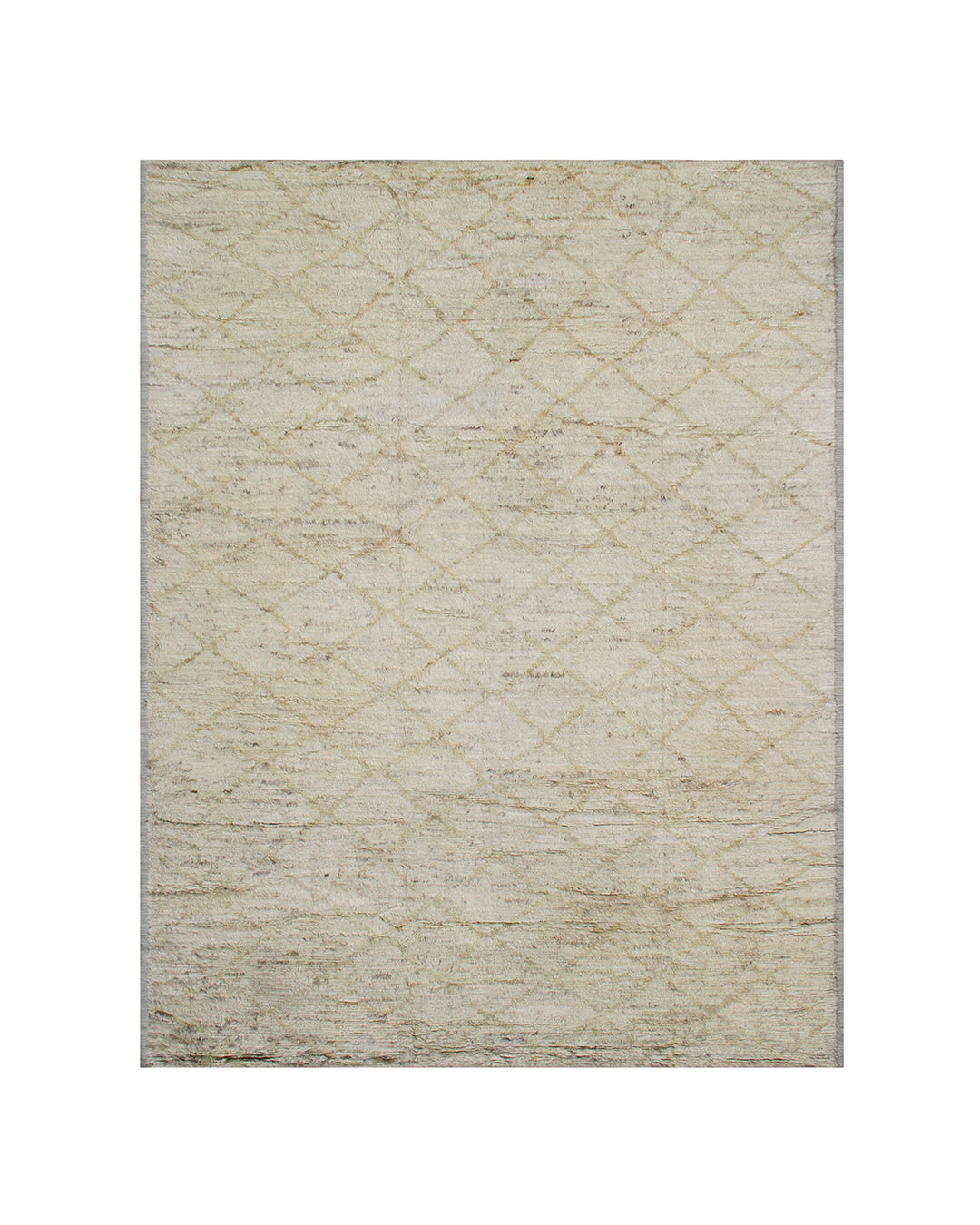 9'x12' Contemporary Moroccan| Cream and Beige Geometric Diamond Pattern| Barchi Rug