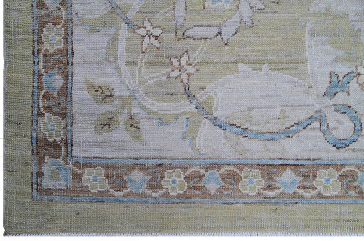 9'x12' fine silk and wool blue and white Polonaise design Ariana luxury rug