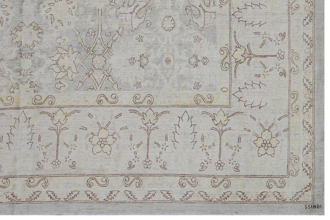 9'x12' fine large Tabriz design Ariana luxury rug in soft colors with wool and silk highlights