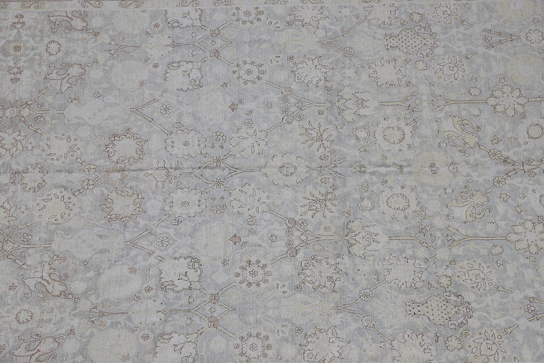 9'x12' fine large Tabriz design Ariana luxury rug in soft colors with wool and silk highlights