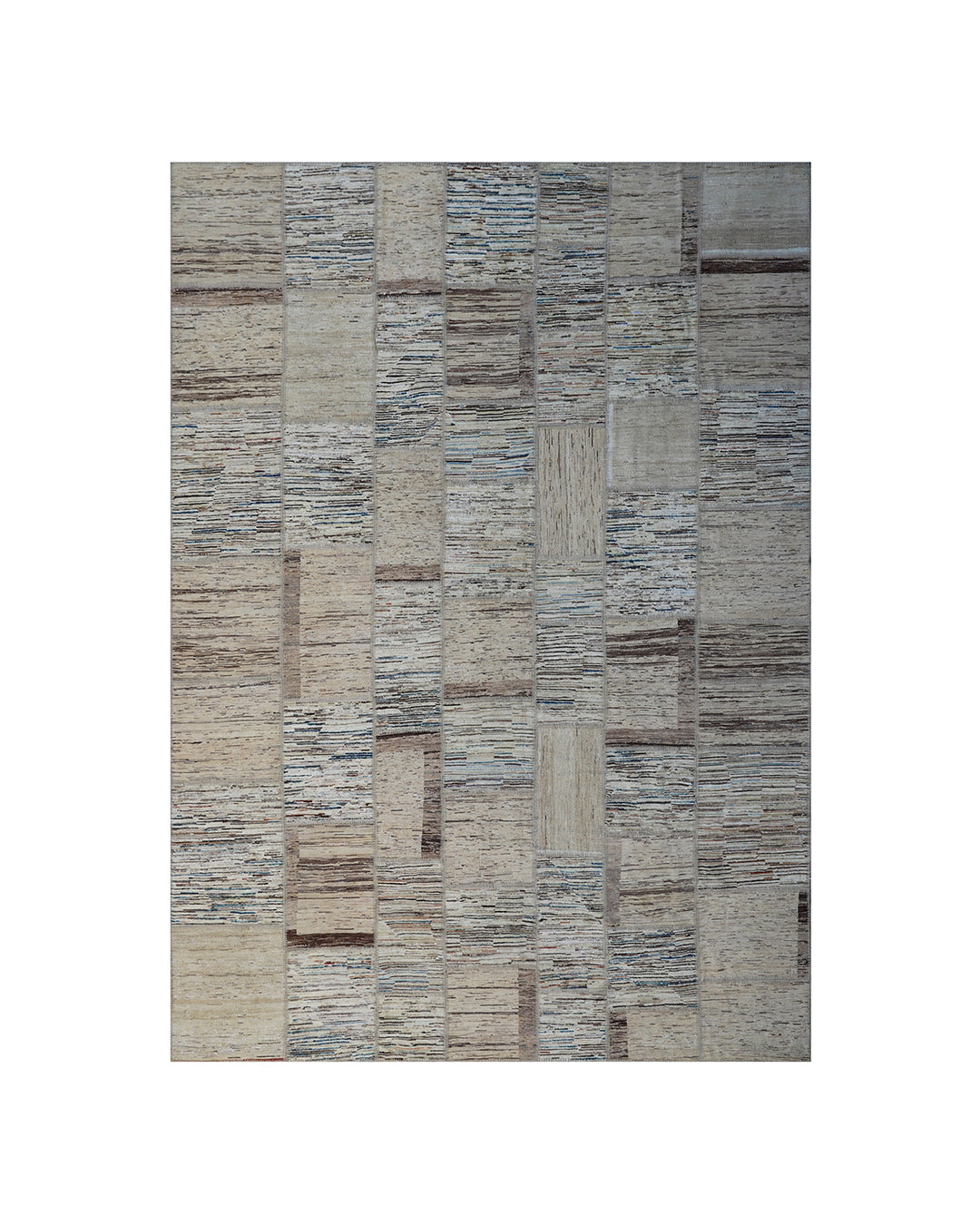 9'x12' Gray Ariana Patchwork Decorative Rug | Hand-Knotted Wool Area Rug