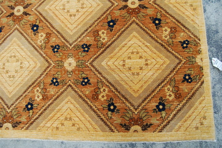 Ariana Hand-Knotted Fine Rug | 9’ x 12’ Wool & Silk Afghan Masterpiece
