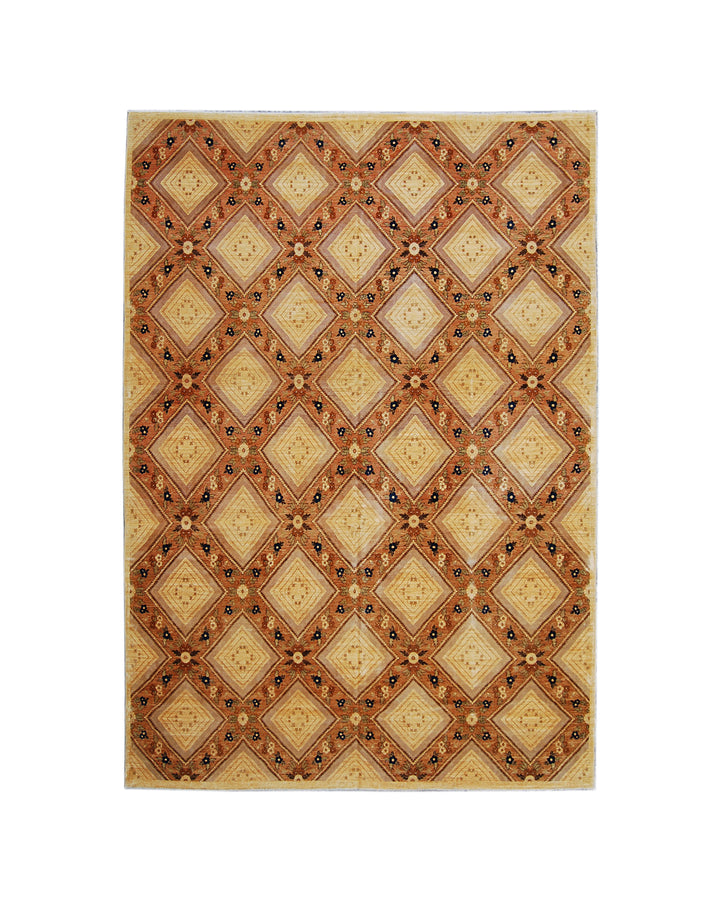 Ariana Hand-Knotted Fine Rug | 9’ x 12’ Wool & Silk Afghan Masterpiece