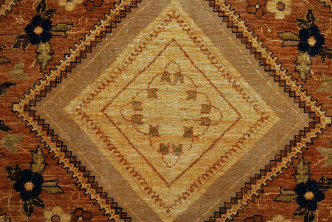 Ariana Hand-Knotted Fine Rug | 9’ x 12’ Wool & Silk Afghan Masterpiece