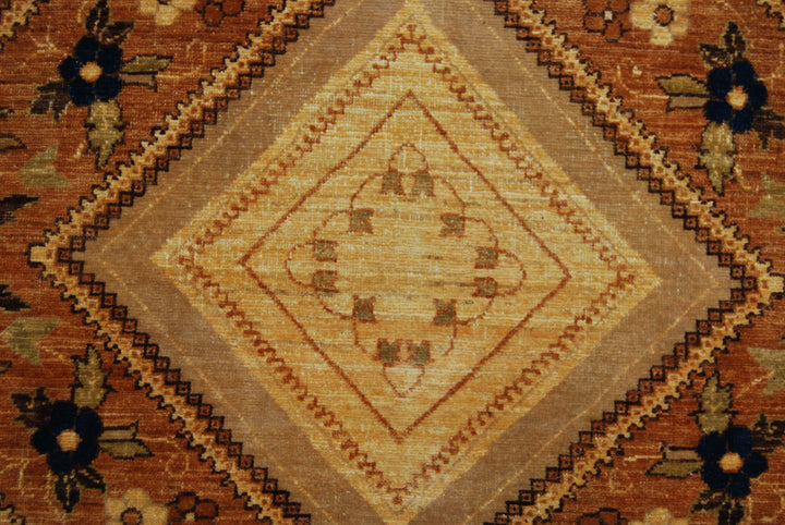 Ariana Hand-Knotted Fine Rug | 9’ x 12’ Wool & Silk Afghan Masterpiece