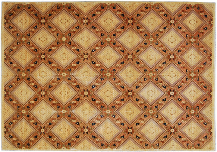Ariana Hand-Knotted Fine Rug | 9’ x 12’ Wool & Silk Afghan Masterpiece