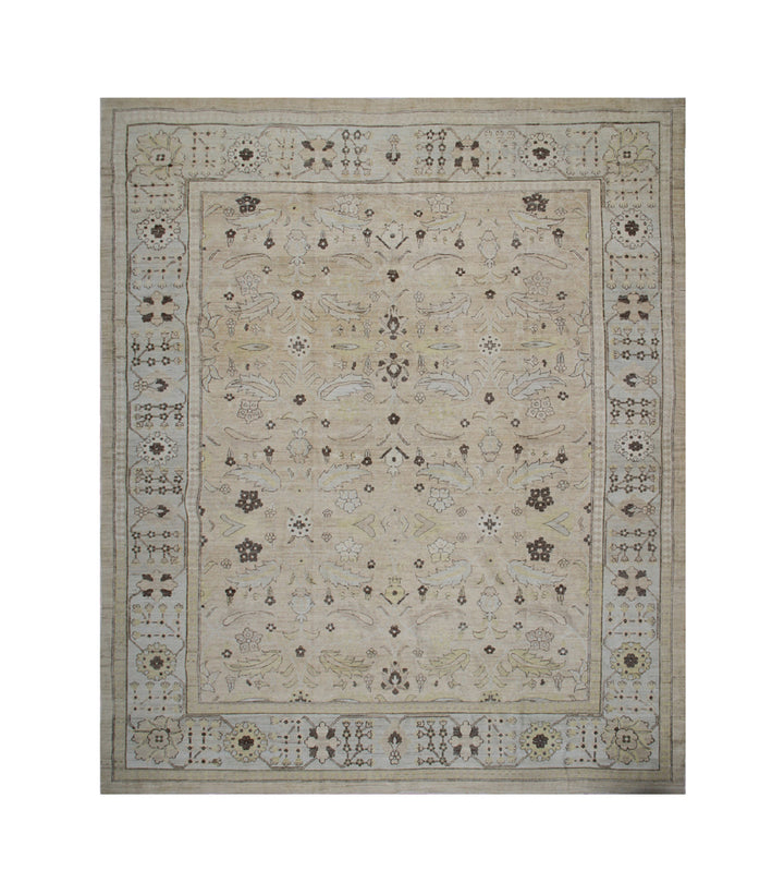 9'x12' Hand-Knotted Floral Persian Rug – Organic Wool Rug