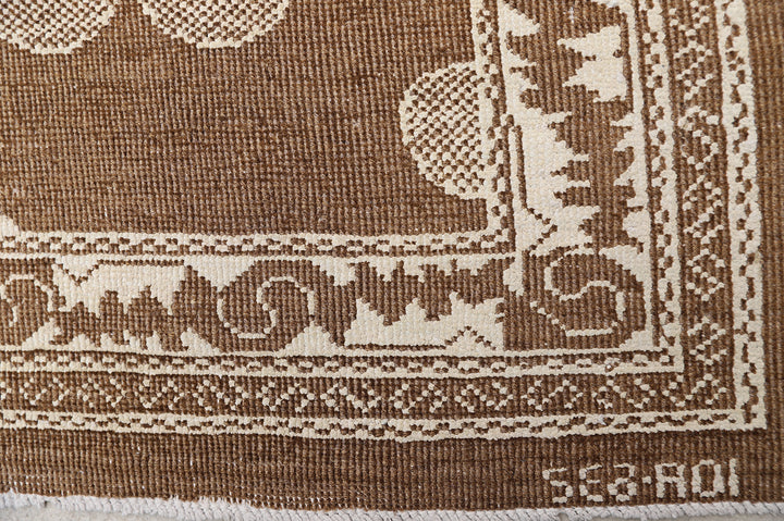 9'x12' Hand-Knotted Ottoman Design Rug | Organic Wool & Silk | Earth Tones 