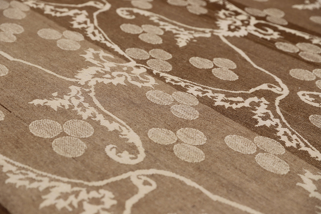 9'x12' Hand-Knotted Ottoman Design Rug | Organic Wool & Silk | Earth Tones 