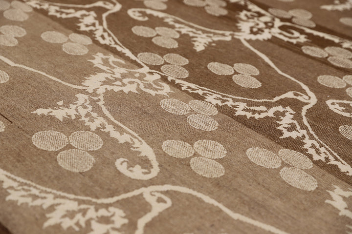 9'x12' Hand-Knotted Ottoman Design Rug | Organic Wool & Silk | Earth Tones 
