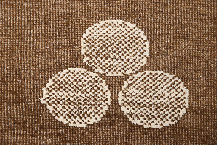 9'x12' Hand-Knotted Ottoman Design Rug | Organic Wool & Silk | Earth Tones 