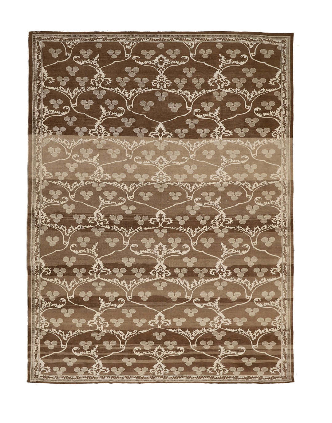 9'x12' Hand-Knotted Ottoman Design Rug | Organic Wool & Silk | Earth Tones 