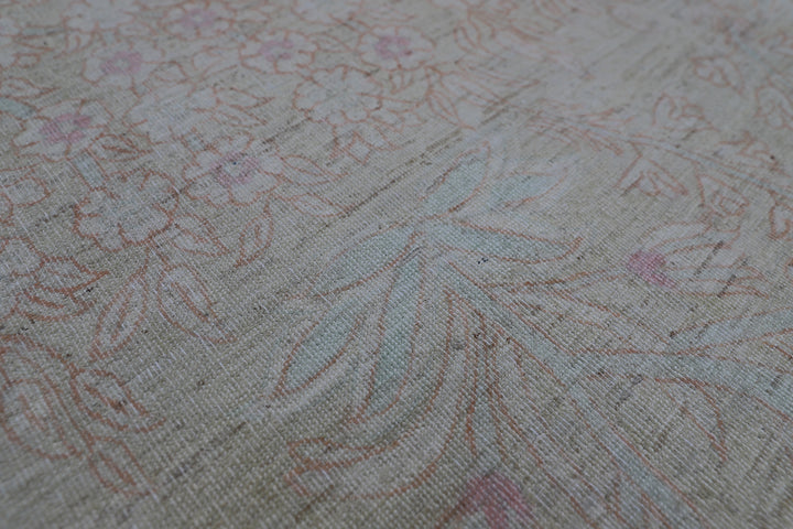 9'x12' Hand-knotted Rug | Pale Blue Pink Floral Rug | Ariana Transitional Rug