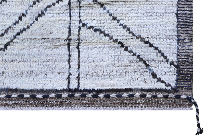 9'x12' Afghan Rugs | Moroccan Style| Cream Brown | Barchi Rug