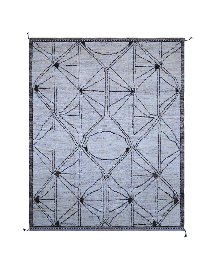 9'x12' Afghan Rugs | Moroccan Style| Cream Brown | Barchi Rug