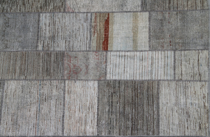 9'x12' Patchwork Rug | Grey Ariana Patchwork Wool Rug