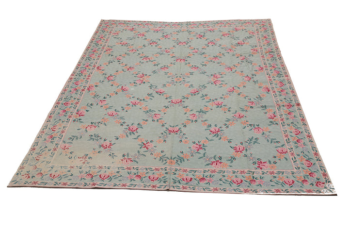 Floral patterned rug on a white background
