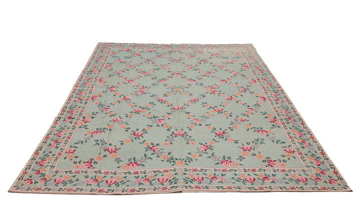 Floral patterned rug on a white background