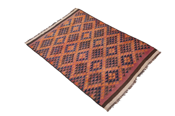 Patterned fabric with geometric design on a white background