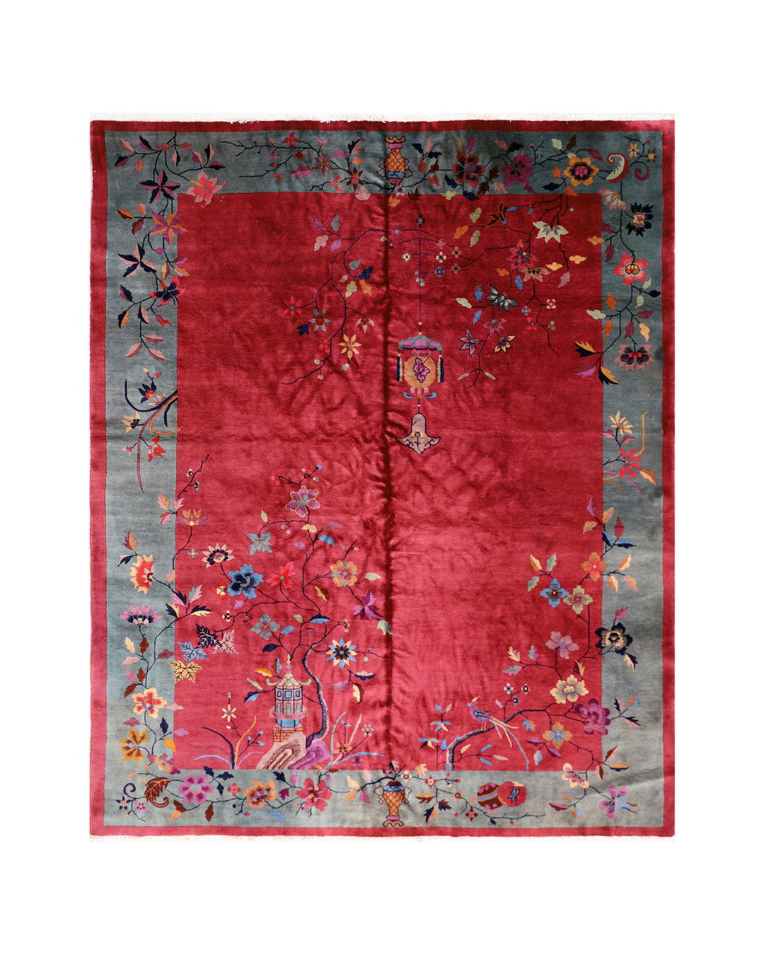 9'x12' Vintage Chinese Art Deco Rug | Hand-Knotted Wool Rug