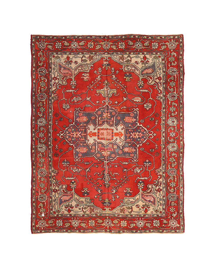 9’x12’ Vintage Chinese Art Deco Rug – Gold Floral Design