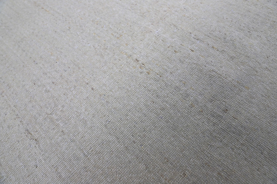 9'x12' Wool Area Rug | Pale Color | Ariana Geometric Design Off White Ivory Rug