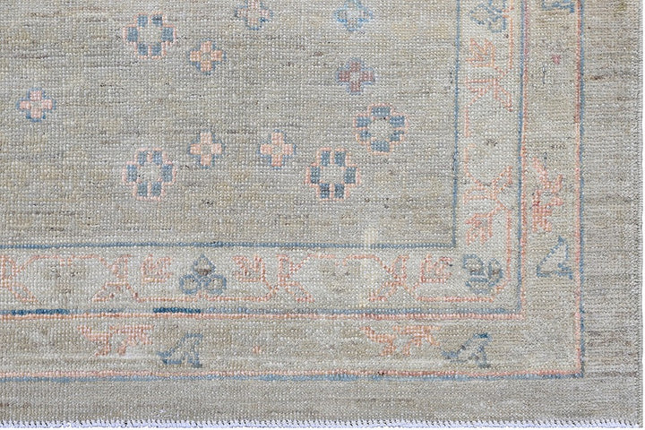 9'x12' Wool Hand-knotted Rug | Ariana Mamluk Ivory Blue Rug
