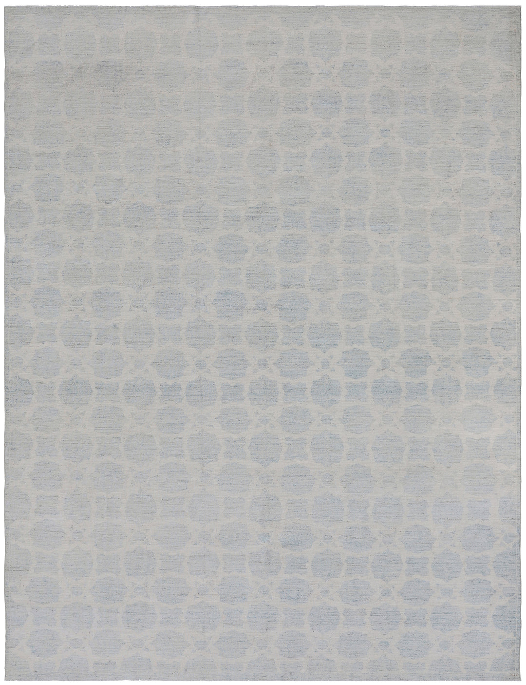 9'x13' Wool Area Rug | Soft Pale Blue Cream | Geometric Modern Rug