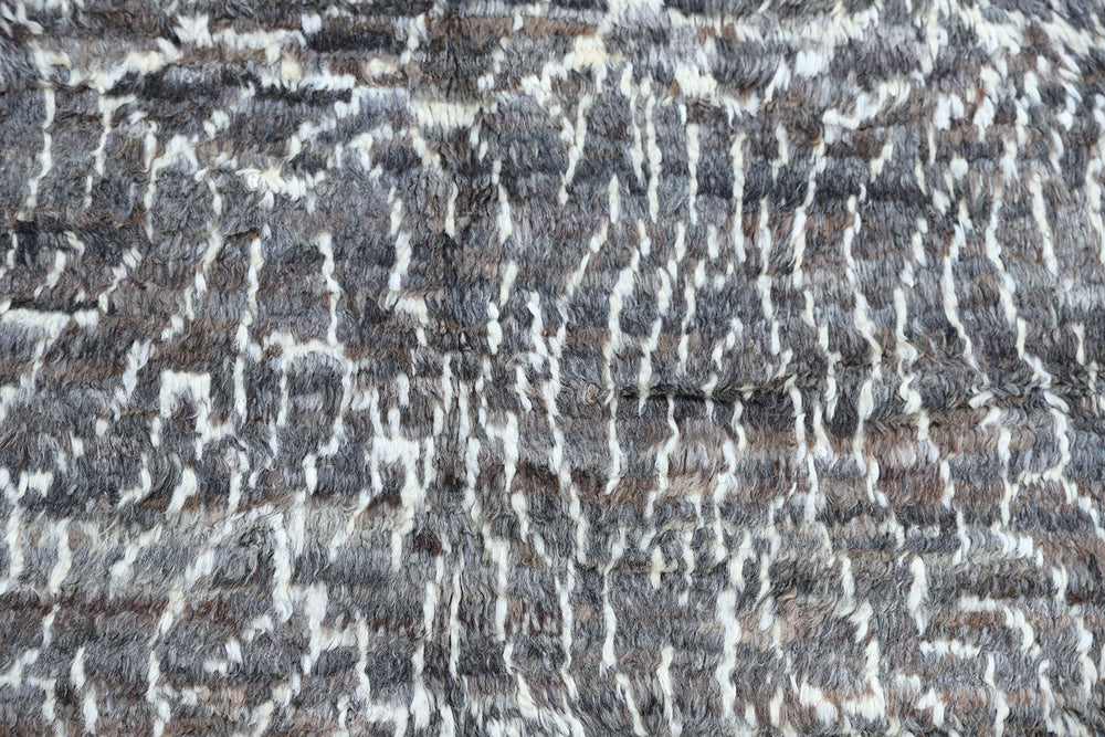 Authentic Ariana Barchi Moroccan Style Grey and White Shaggy Wool Rug