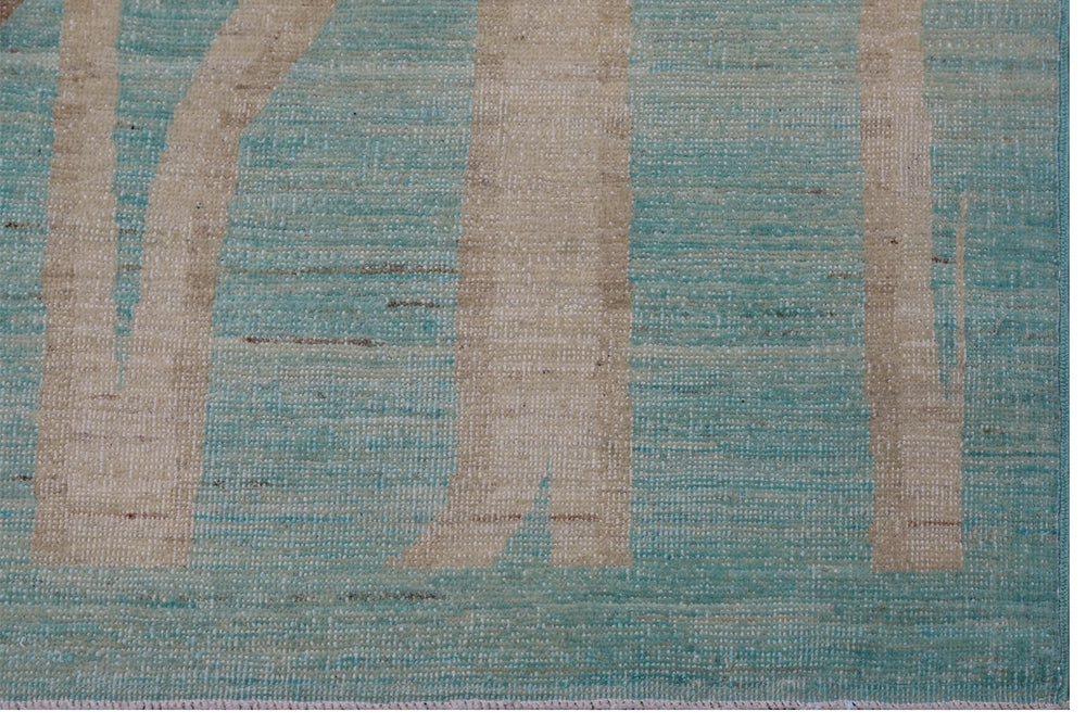 9'x13' Wool Rug |Turquois Pink Brown Rings of Fire Rug