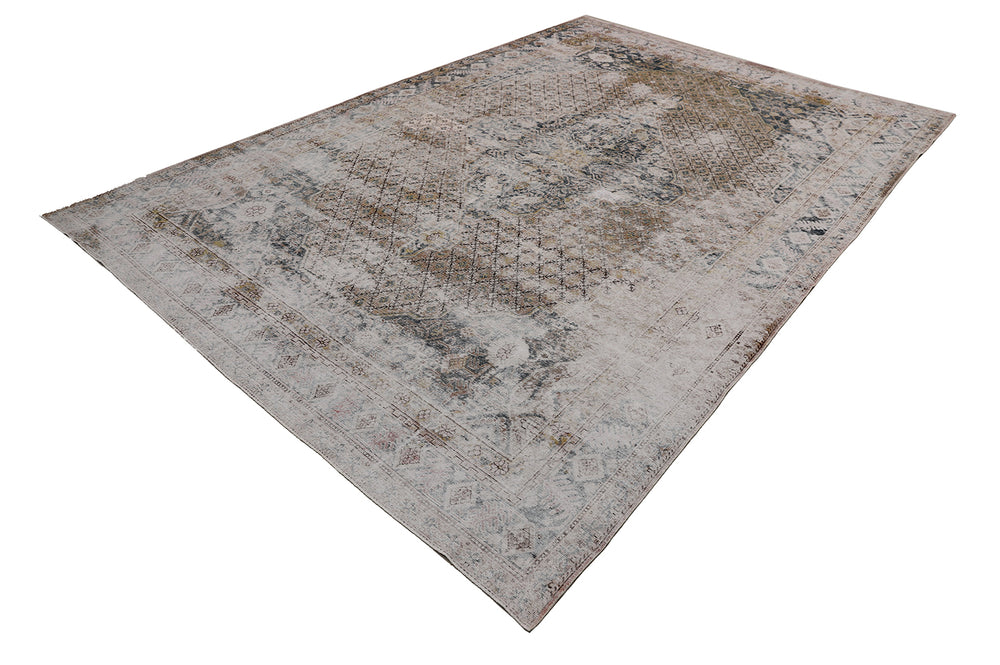 9'x13' Vintage Yarkand Rug | Samarkand Rug | Earth-Tone Geometrics