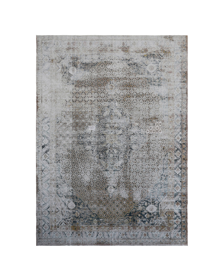 9'x13' Vintage Yarkand Rug | Samarkand Rug | Earth-Tone Geometrics