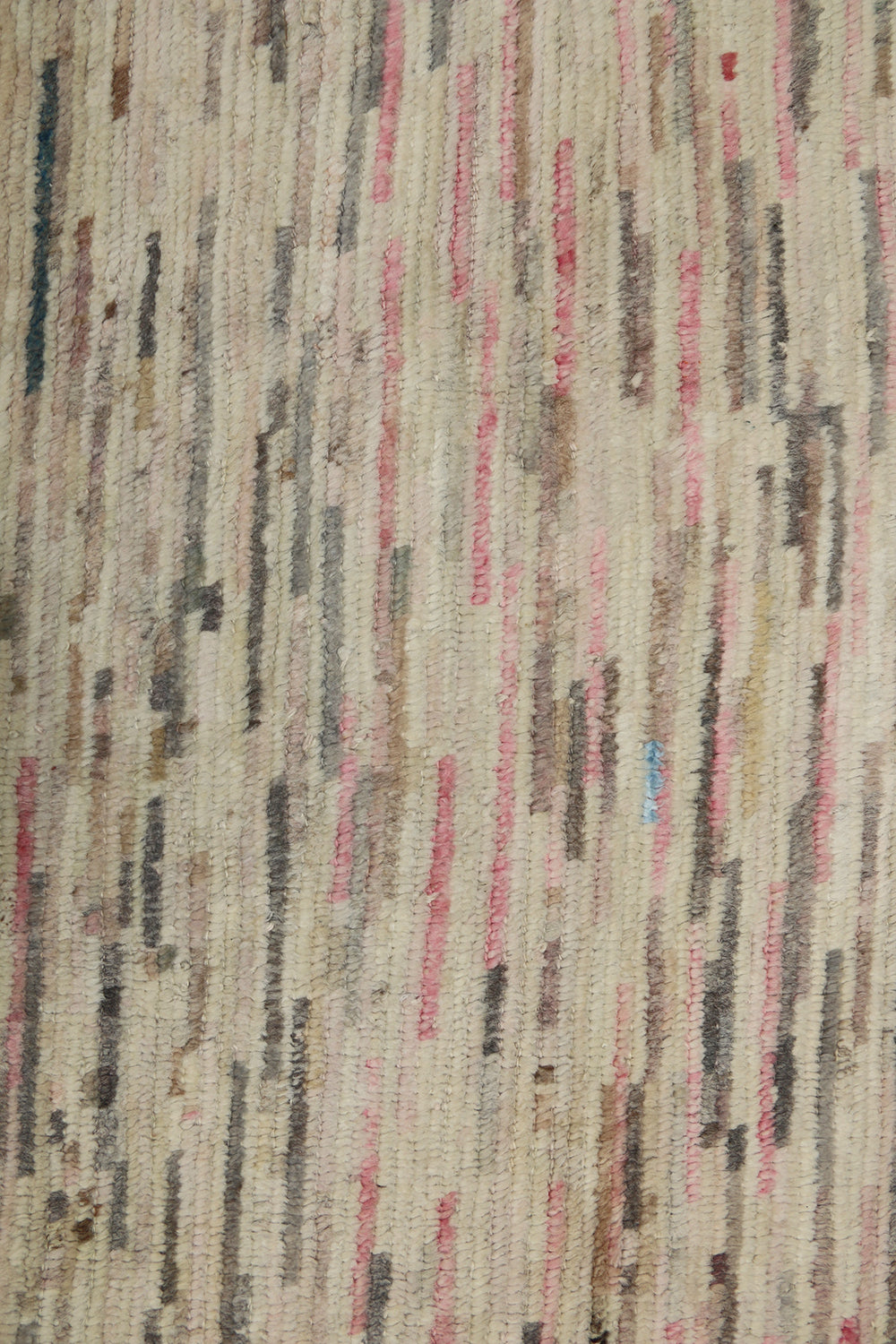 9 foot 7 inch by 13 foot 11 inch hand-knotted organic wool Ariana Barchi Moroccan Atlas style area rug featuring a colorful stria design