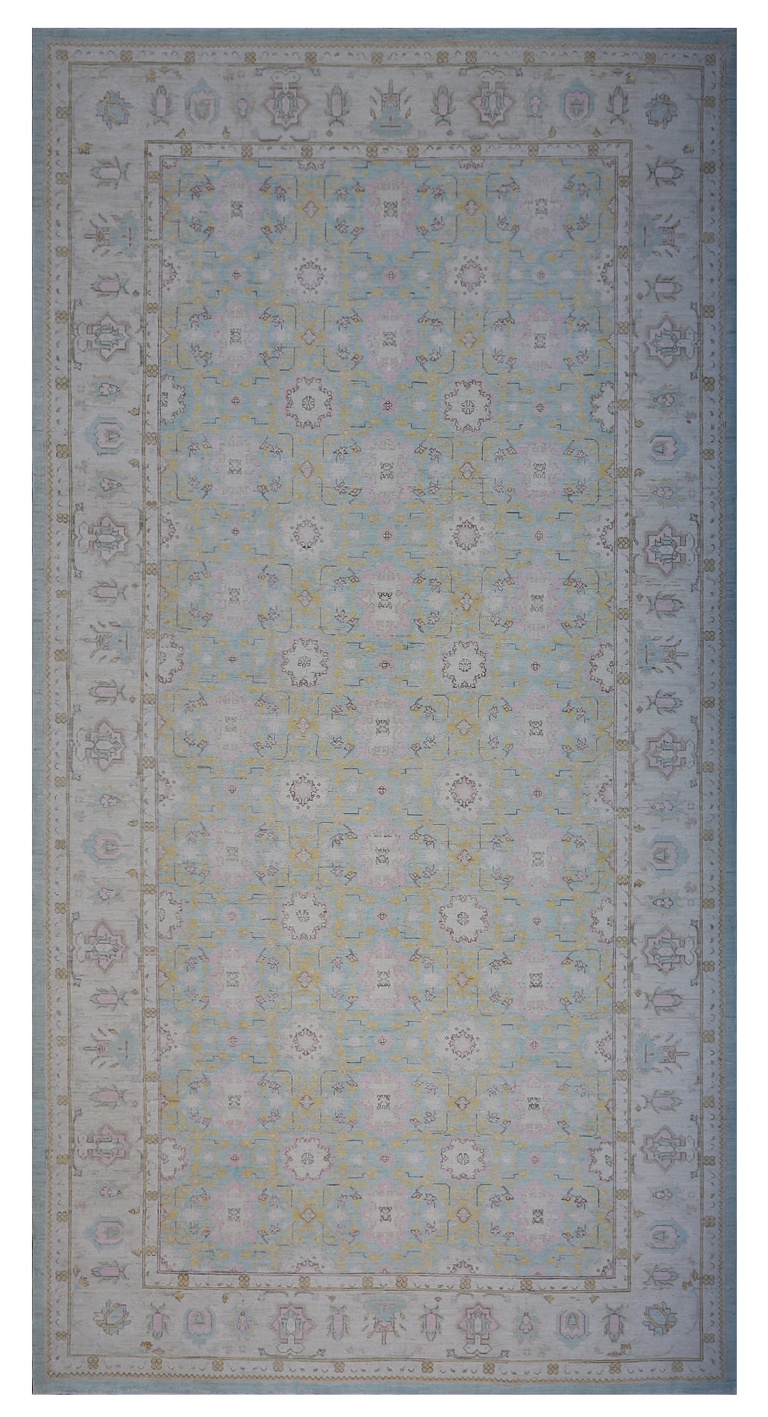 Large Blue Rug | Blue Hand-knotted Long Rug