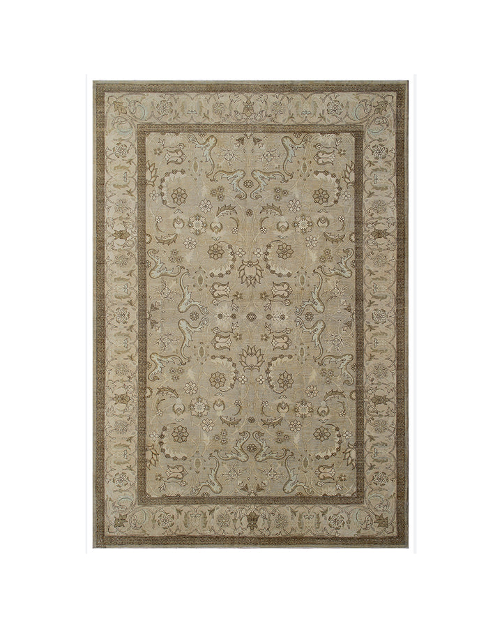 9'x6' Afghan Rug | Wool & Silk | Ariana Fine Polonaise Design Area Rug