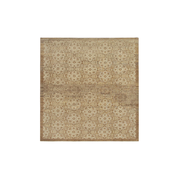 9'x8' Hand-Knotted Geometric Rug | Earth Tones| Organic Wool