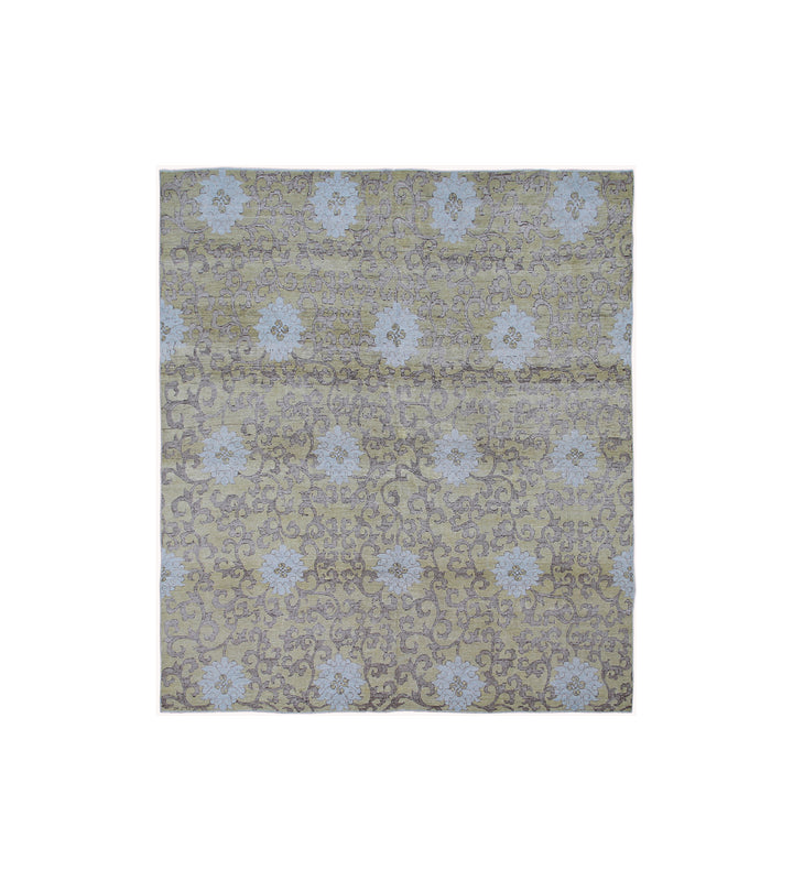 9'x8' Square Rug | Ariana Samarkand Design | Floral | Wool Area Rug