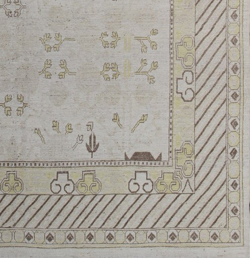 9'x9' Square Ariana Beige Brown Camel Samarkand Design Rug