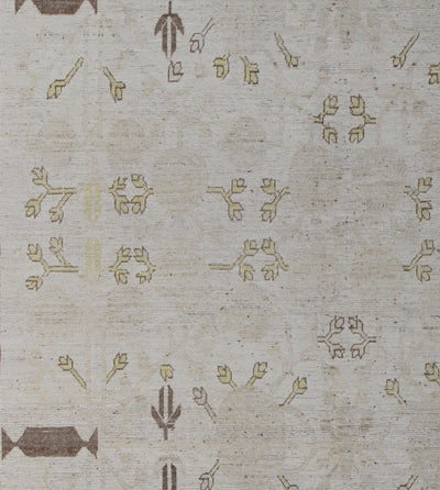 9'x9' Square Ariana Beige Brown Camel Samarkand Design Rug