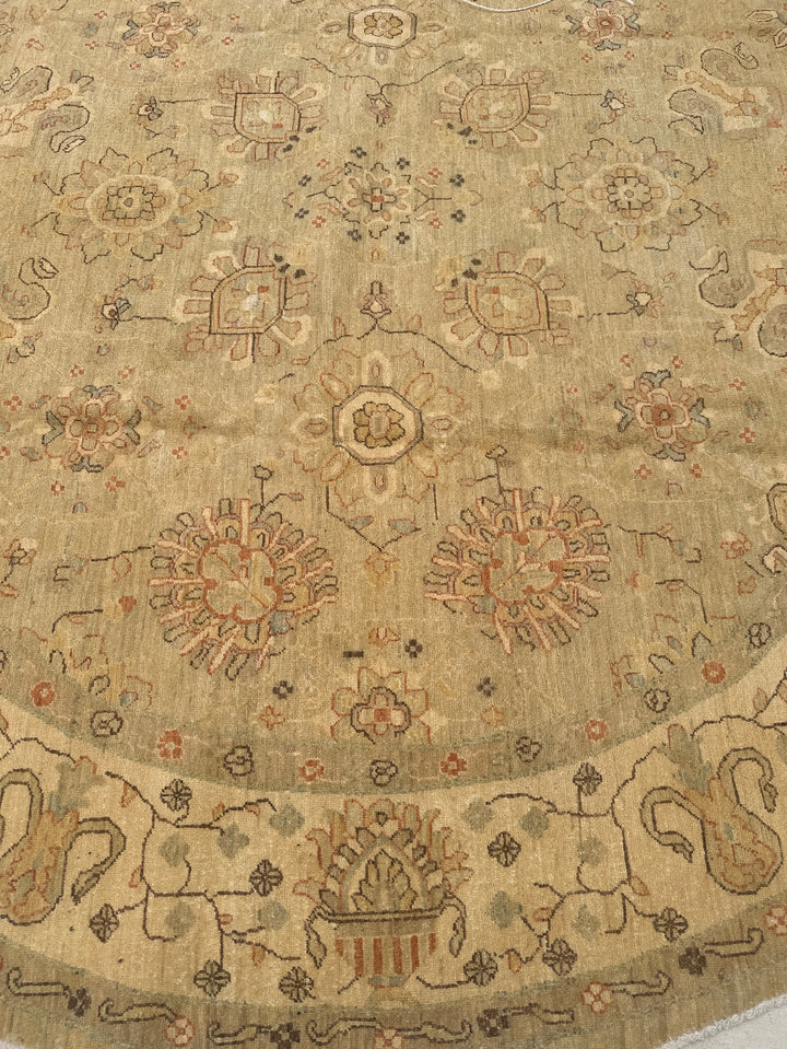 9'x9' Round Floral Rug | Traditional Wool Rug