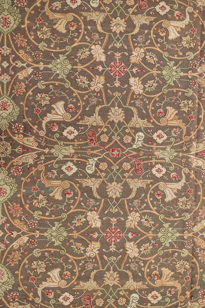 9'x9' Square Aubusson | Handwoven Rug | Floral Area Rug
