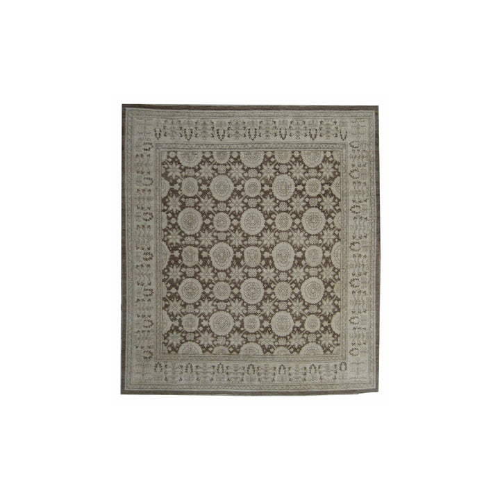 9'x9' Wool Area Rug | Persian Tabriz Design Large Area Rug